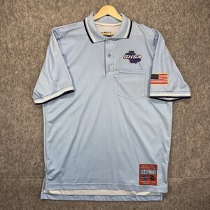 GHSA Umpire Polo Smitty Powder Blue Shirt Mens XL Baseball Softball Short Sleeve